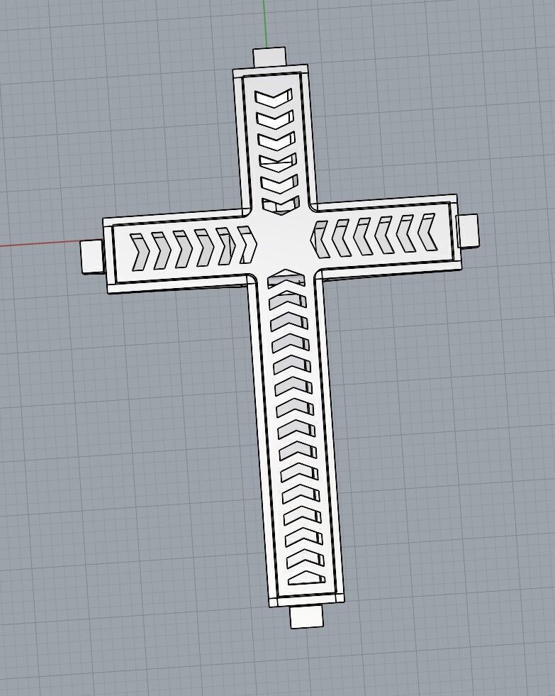 gold silver cross 3D print model_2