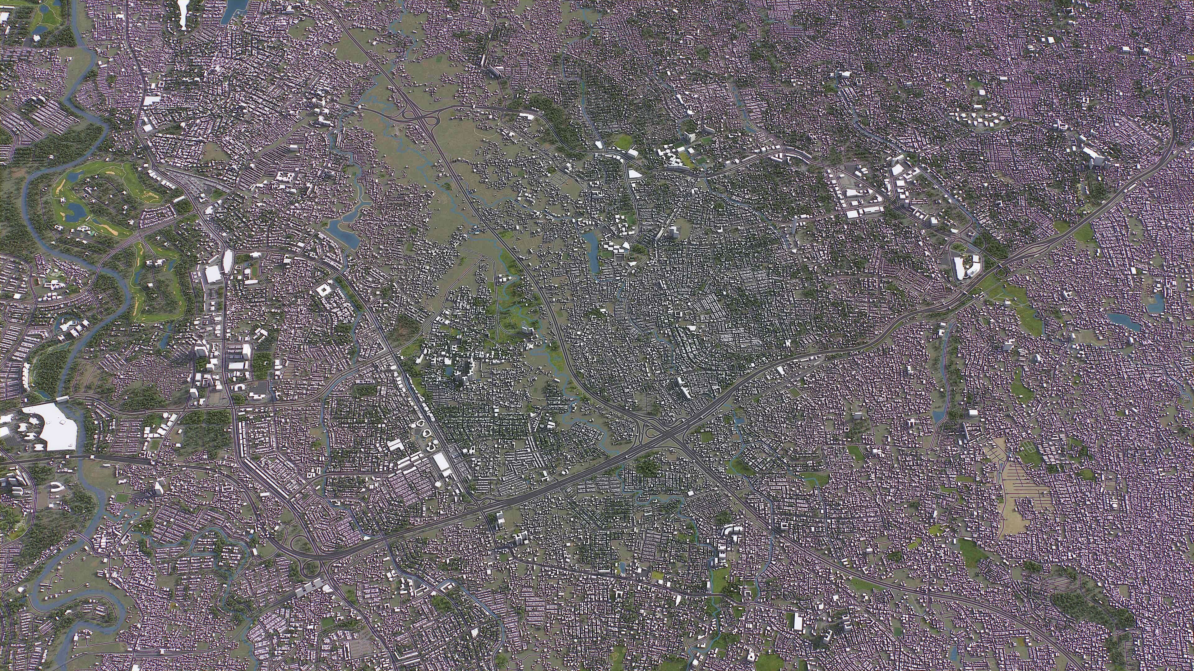 Tangerang Selatan - 3D City Model Low-poly 3D model_1