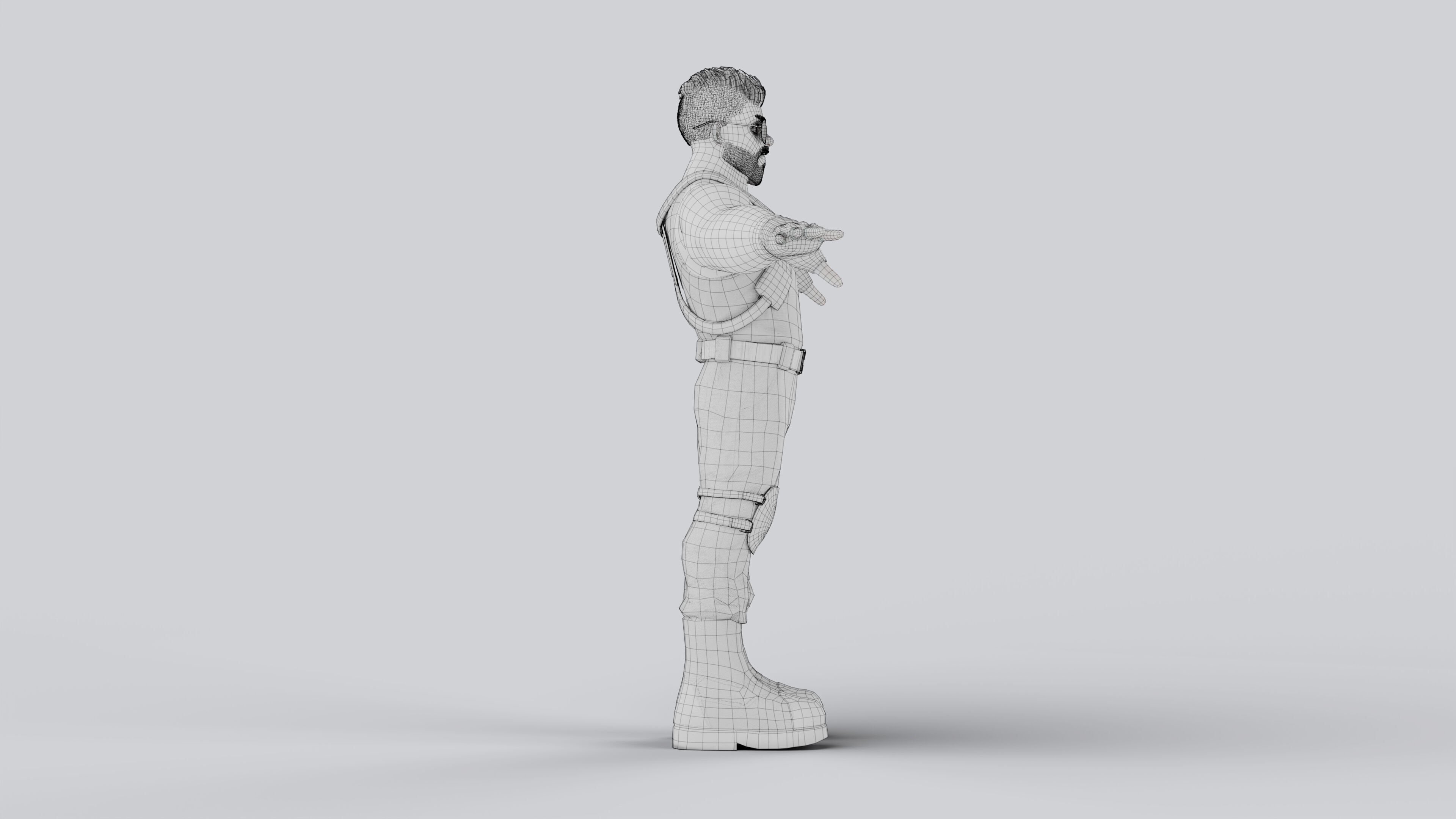 Adventure Character Fully Rigged Game Ready 3D model_10