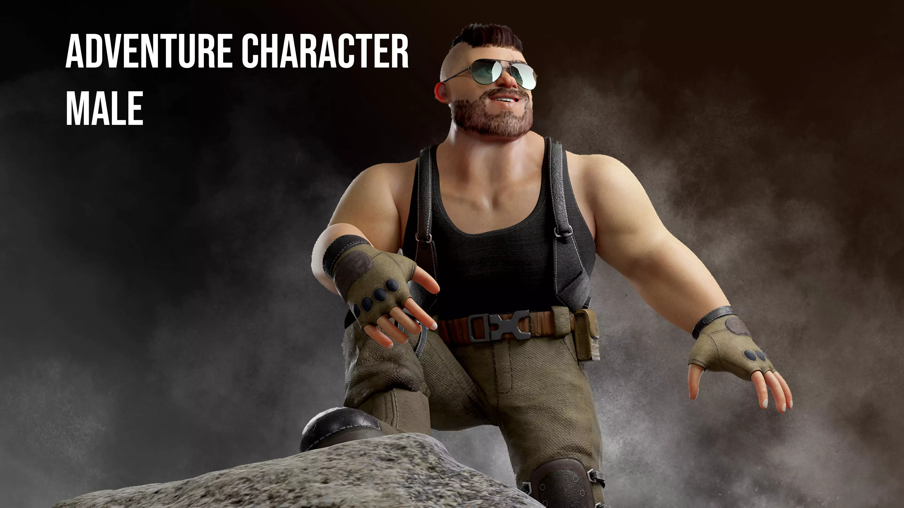 Adventure Character Fully Rigged Game Ready 3D model_0