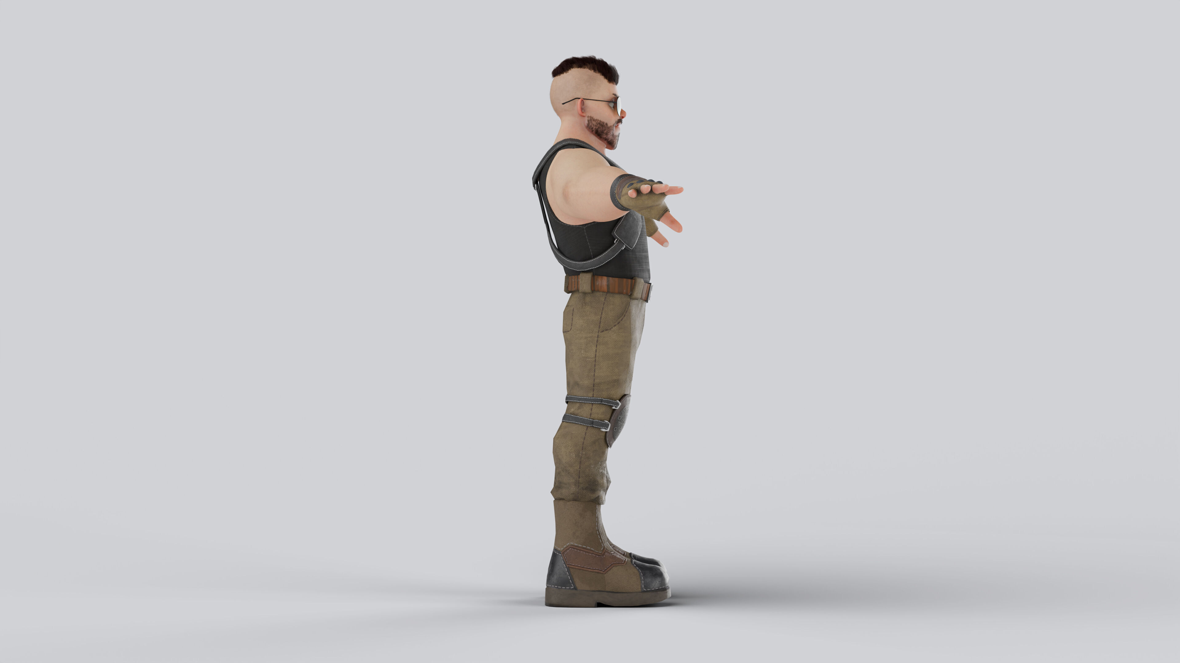Adventure Character Fully Rigged Game Ready 3D model_4