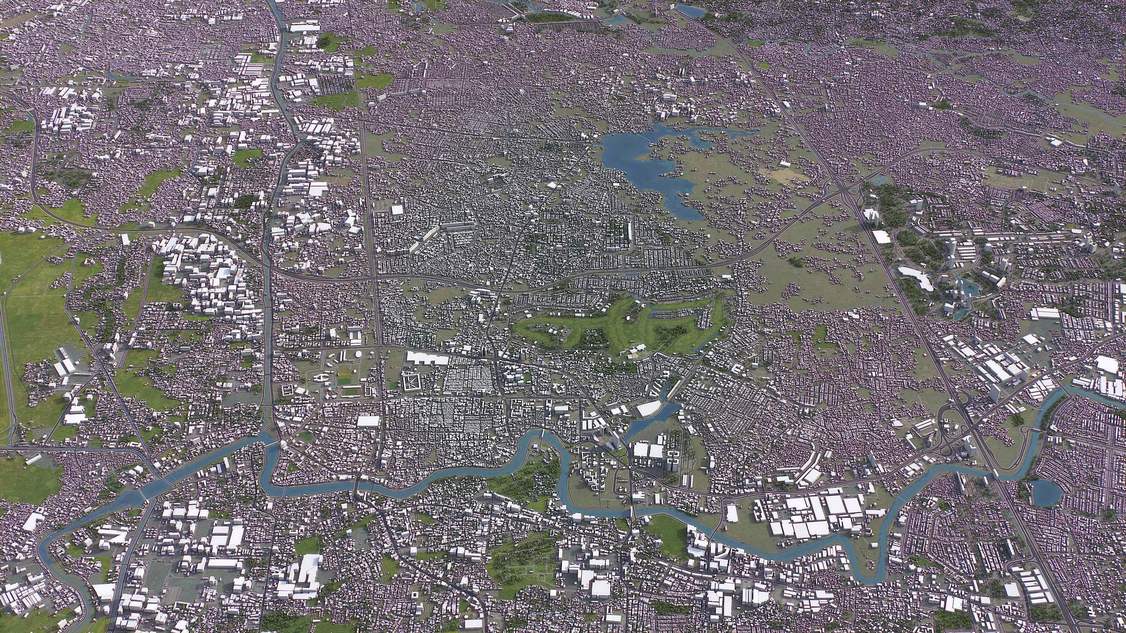 Tangerang - 3D City Model Low-poly 3D model_2