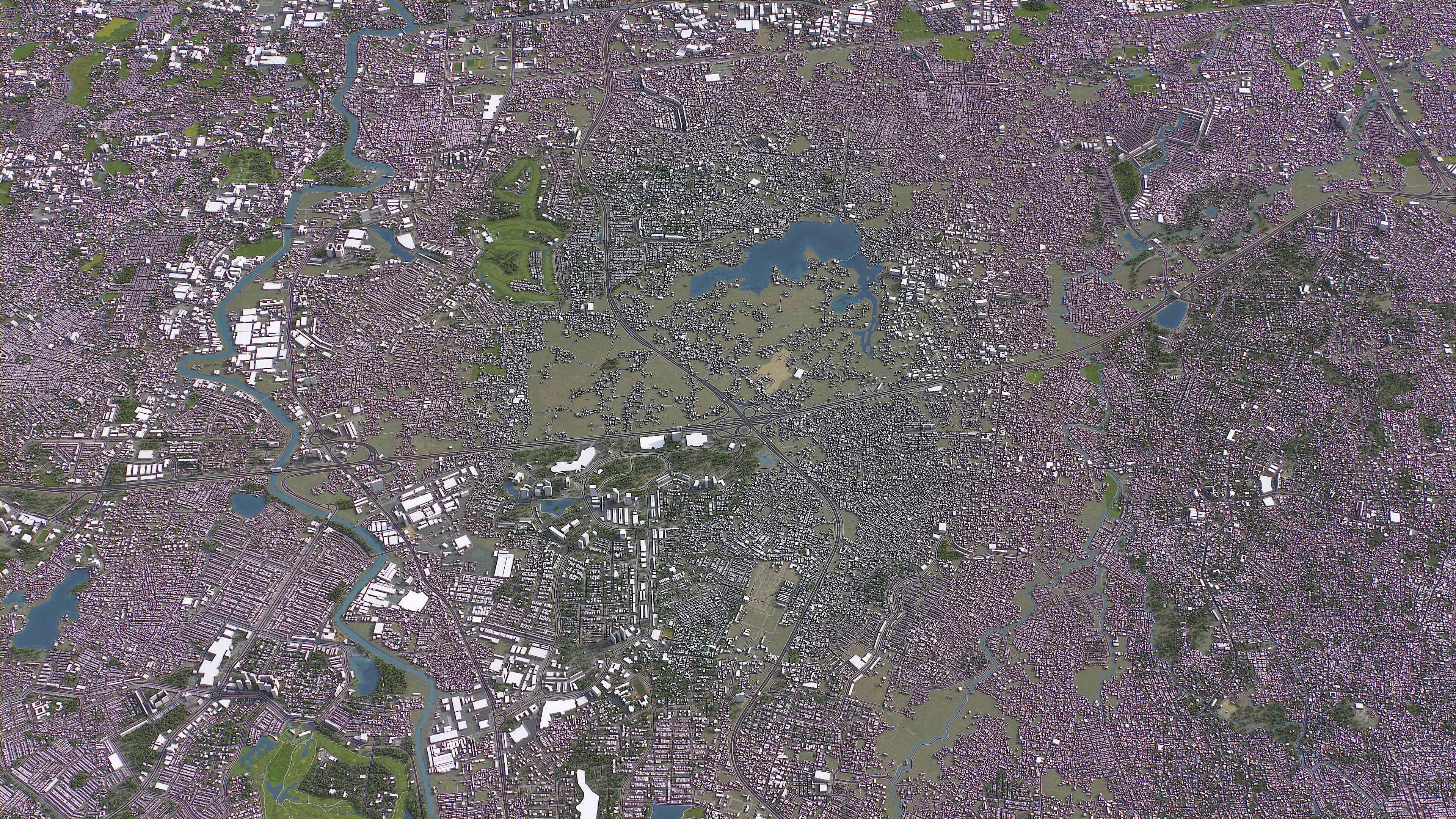 Tangerang - 3D City Model Low-poly 3D model_1