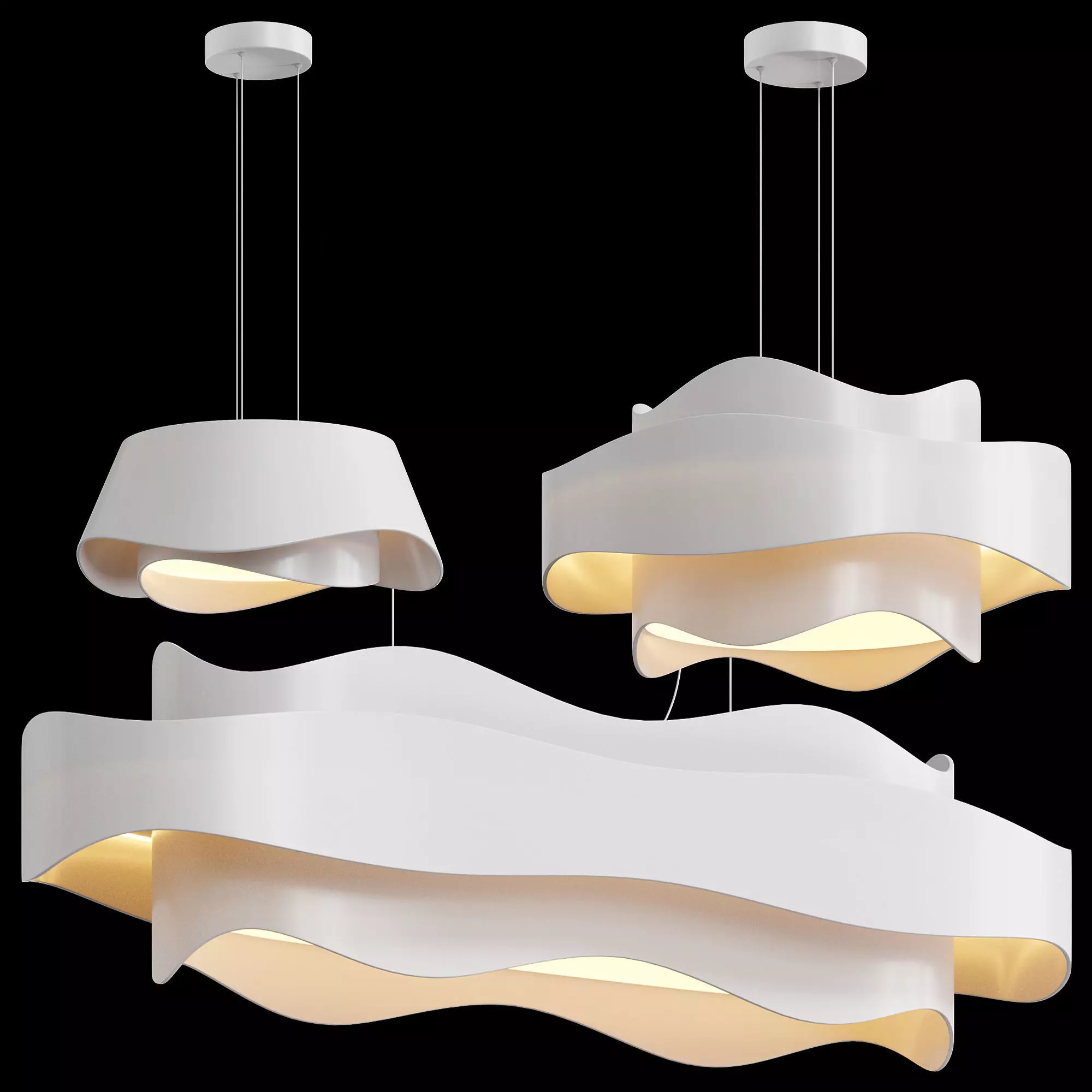Bella Pendant Light 3 Style Chandelier by Lassola Low-poly 3D model_0