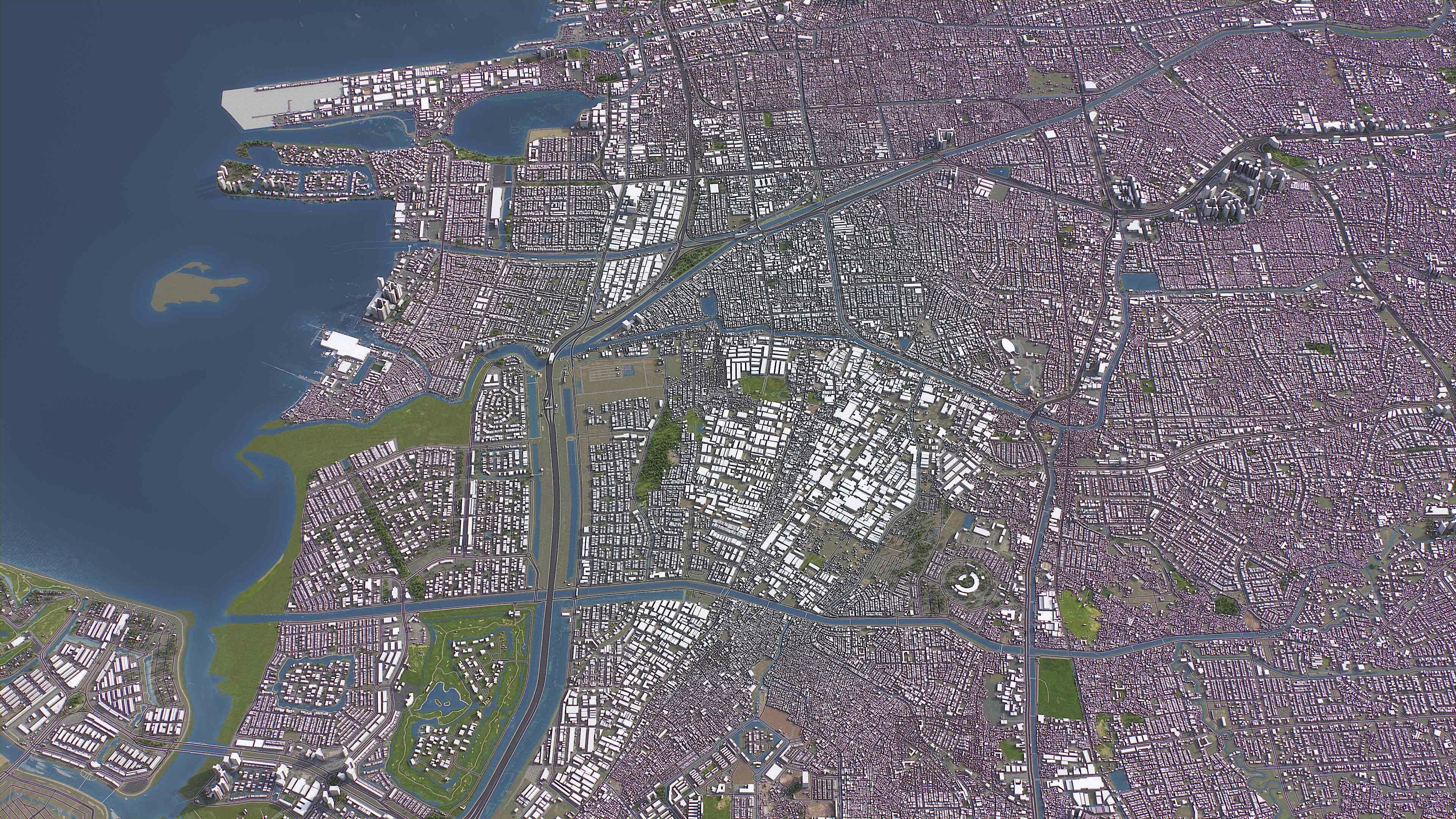 Jakarta Utara - 3D City Model Low-poly 3D model_3