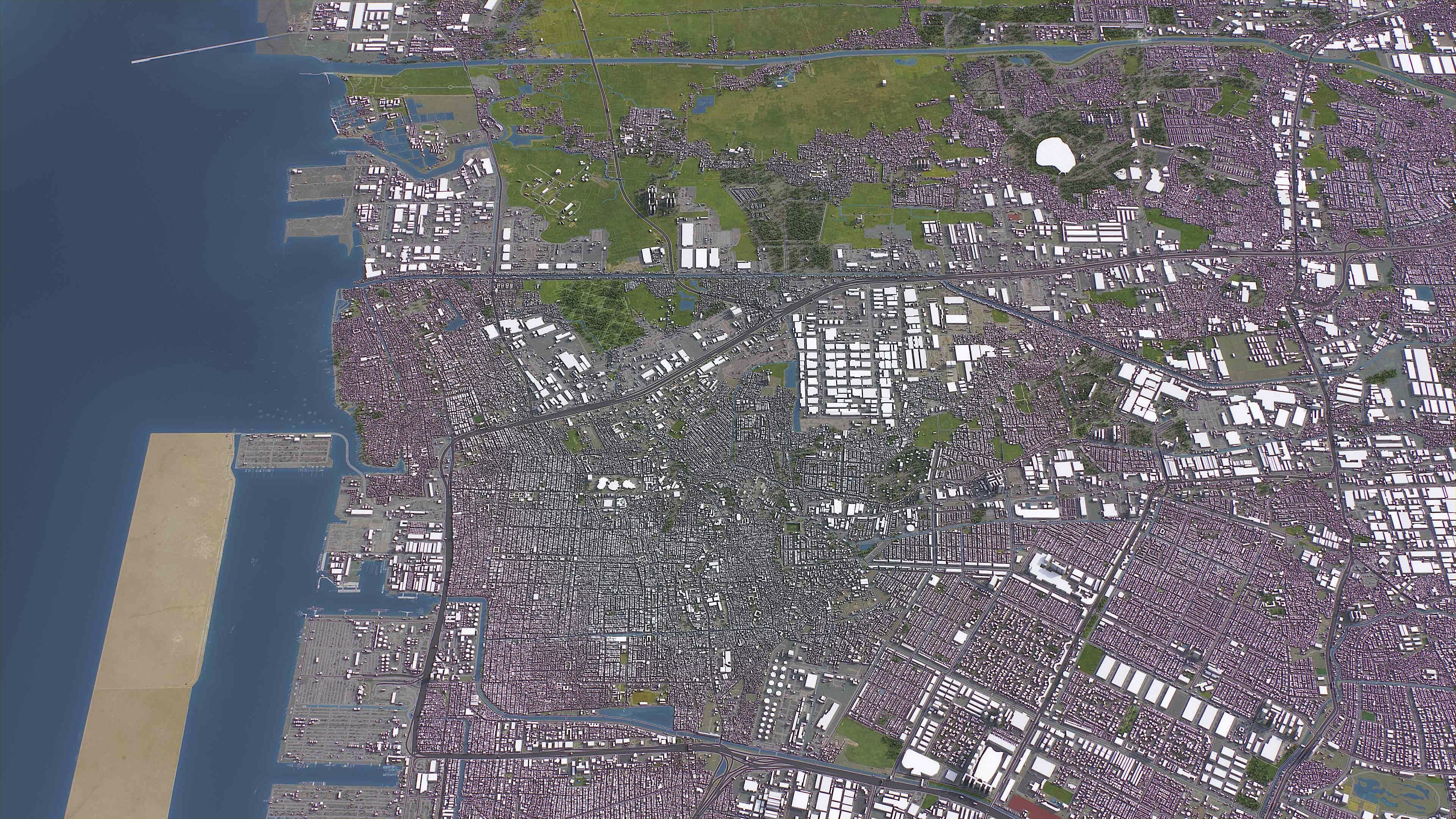 Jakarta Utara - 3D City Model Low-poly 3D model_1