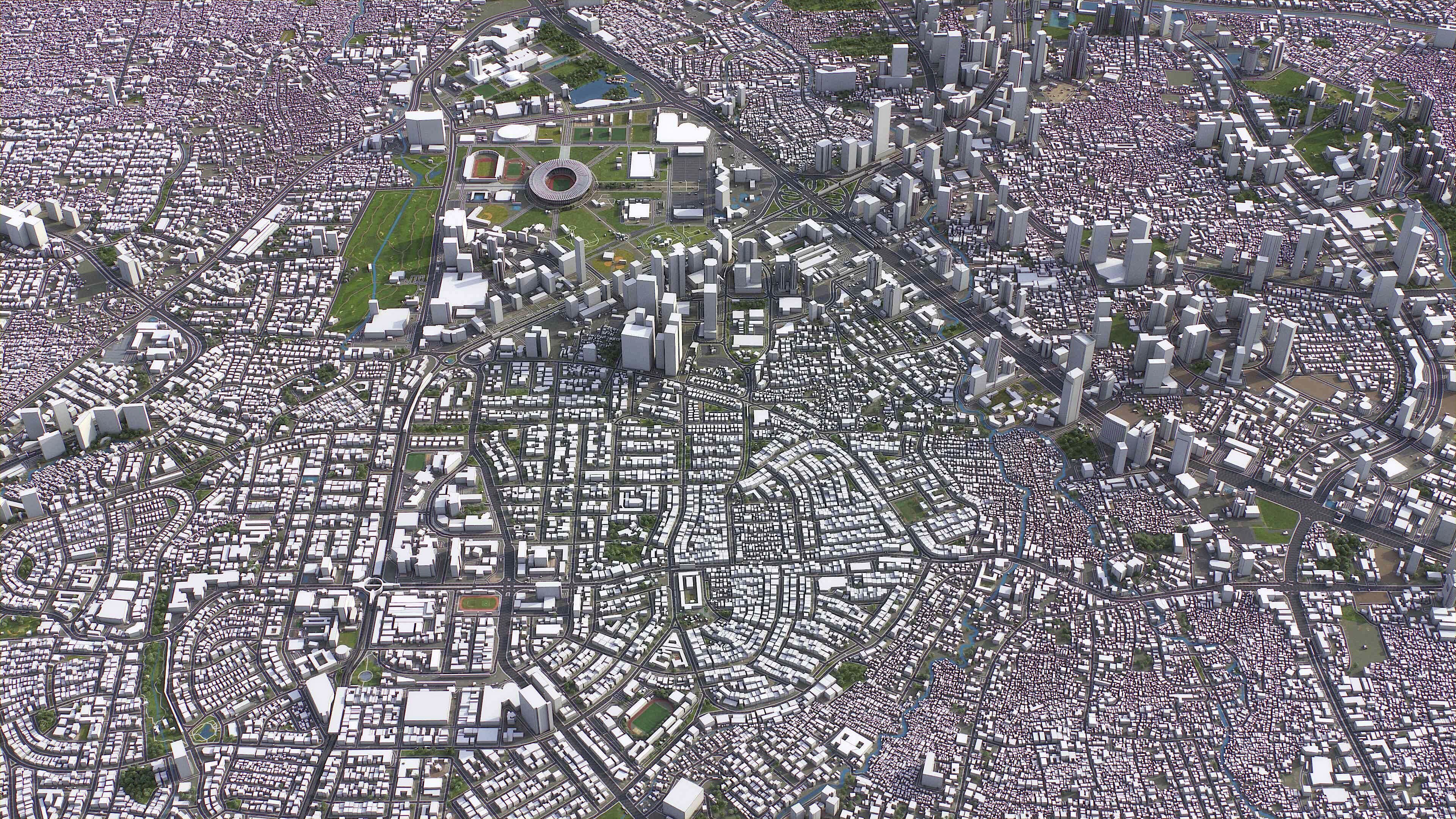 Jakarta Selatan - 3D City Model Low-poly 3D model_1