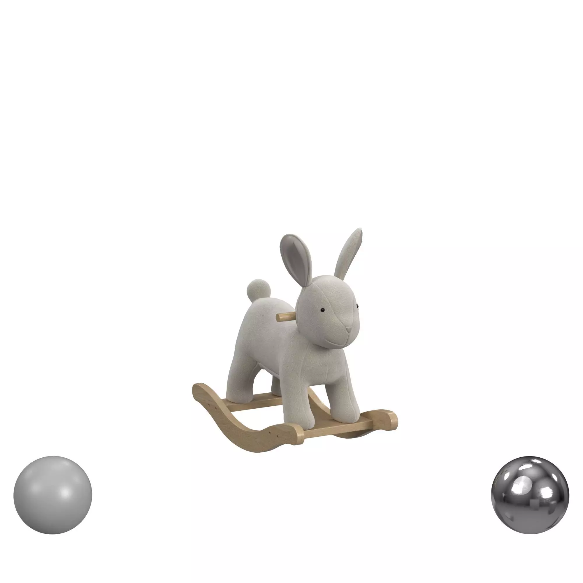 Bunny Critter Plush Nursery Rocker 3D model_0