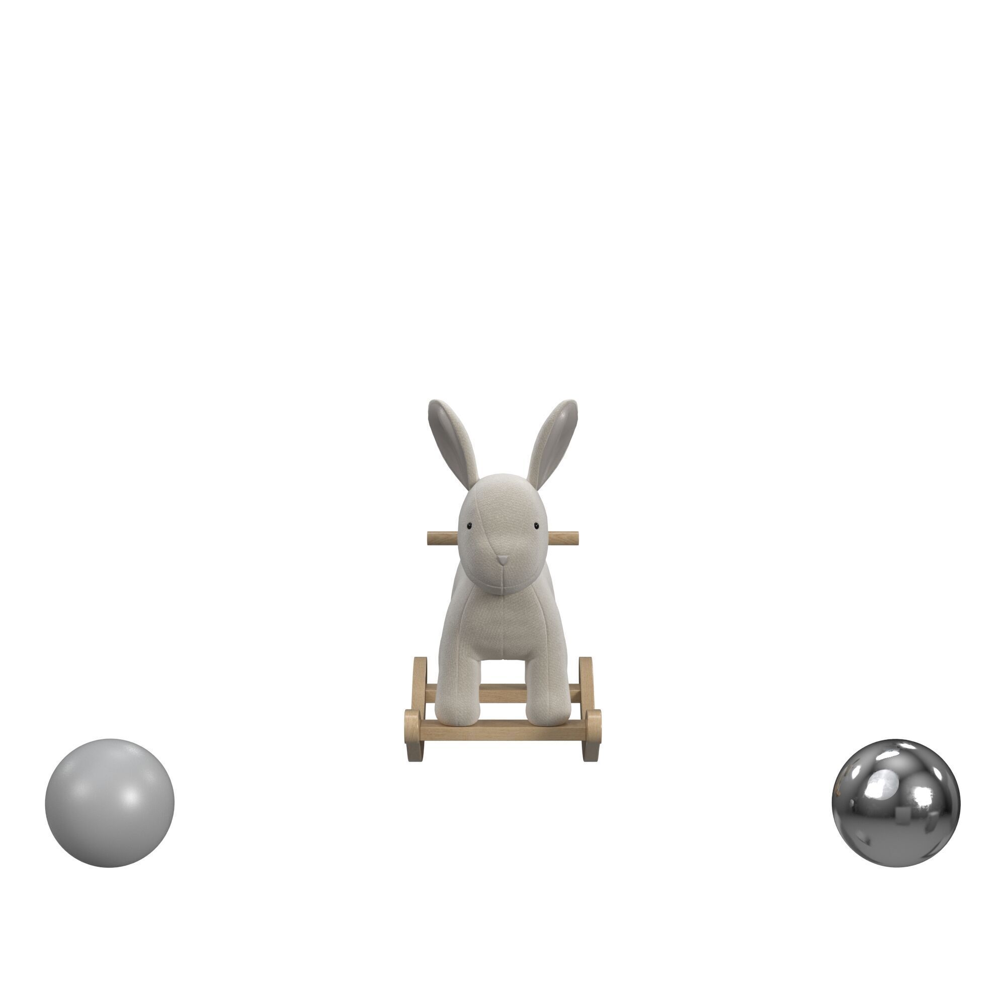 Bunny Critter Plush Nursery Rocker 3D model_1