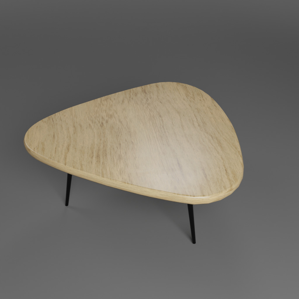 Modern center table Low-poly 3D model_3