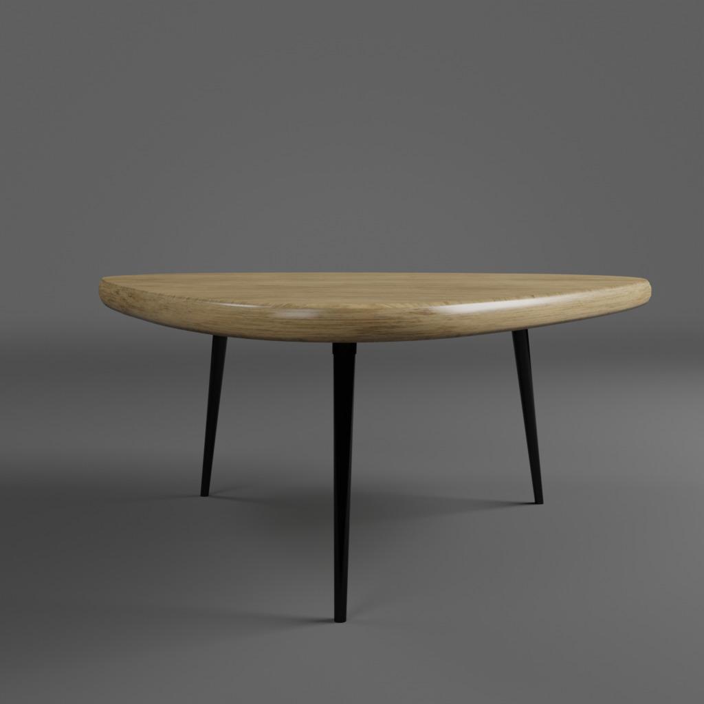 Modern center table Low-poly 3D model_5