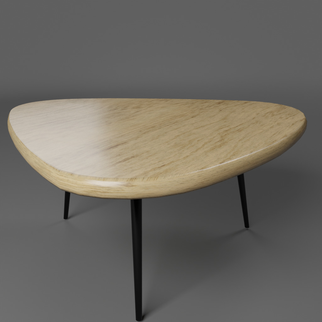 Modern center table Low-poly 3D model_2