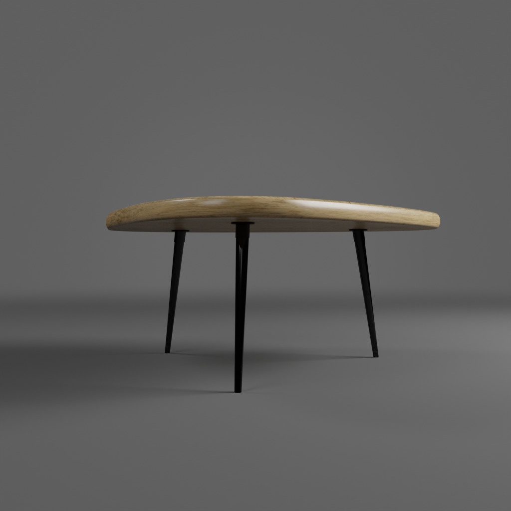 Modern center table Low-poly 3D model_4