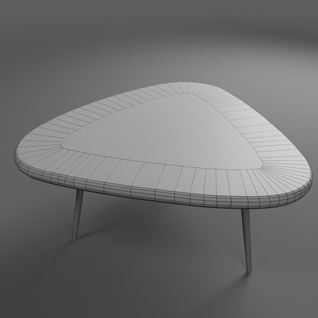 Modern center table Low-poly 3D model_6