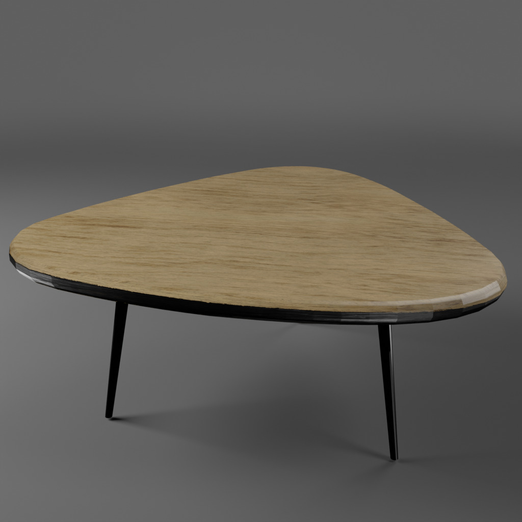 Modern center table Low-poly 3D model_1