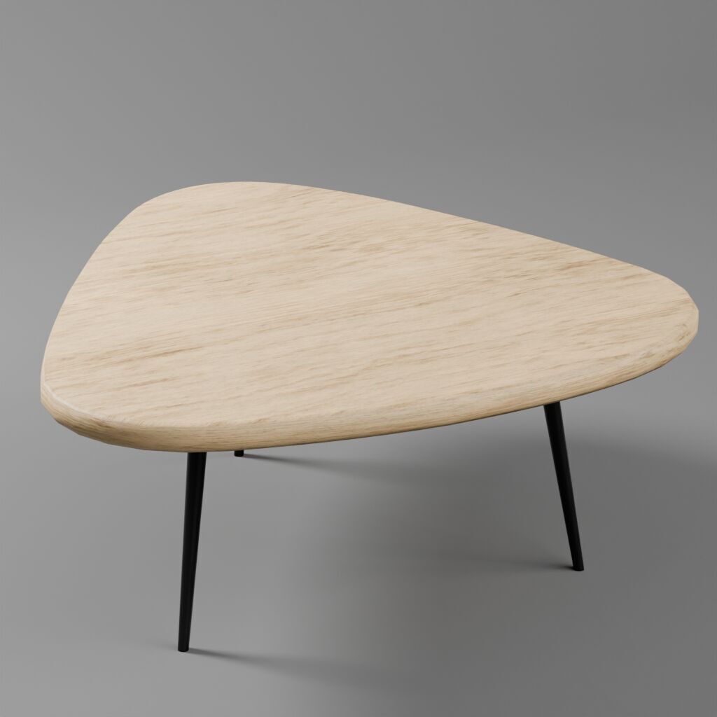 Modern center table Low-poly 3D model_7