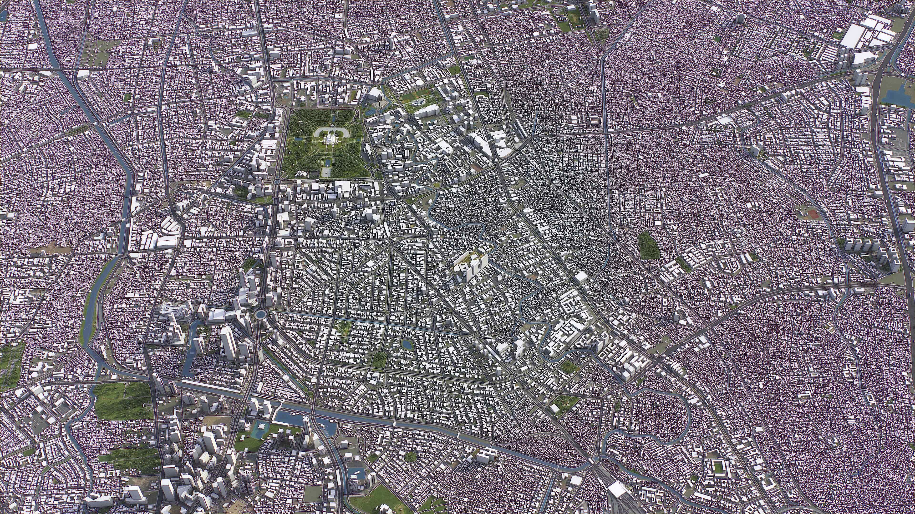 Jakarta Pusat - 3D City Model Low-poly 3D model_1