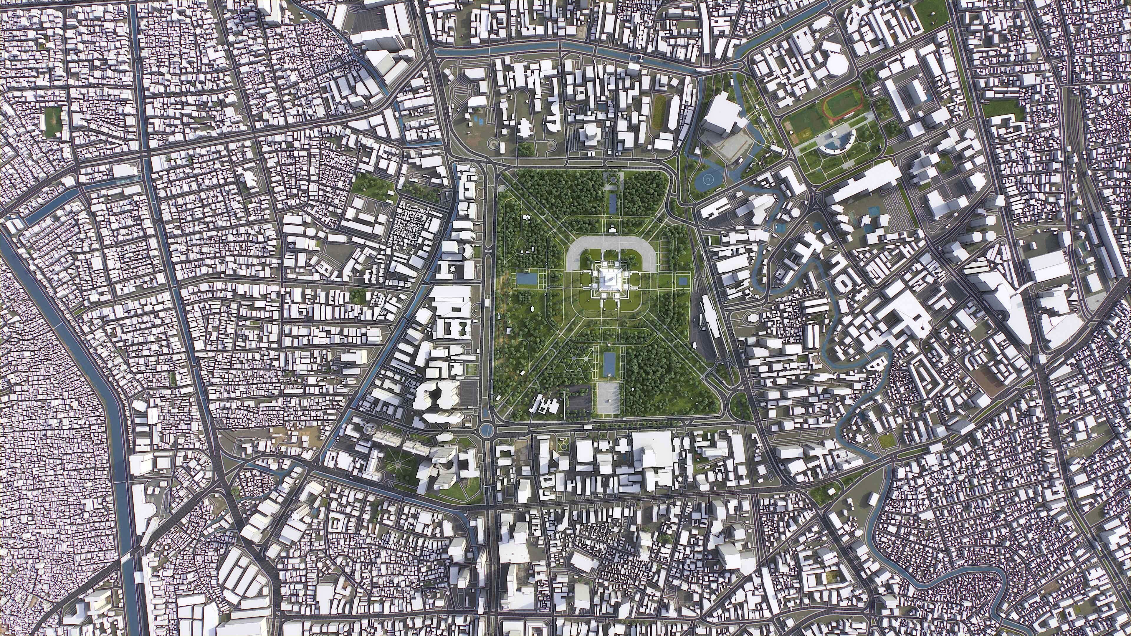 Jakarta Pusat - 3D City Model Low-poly 3D model_6