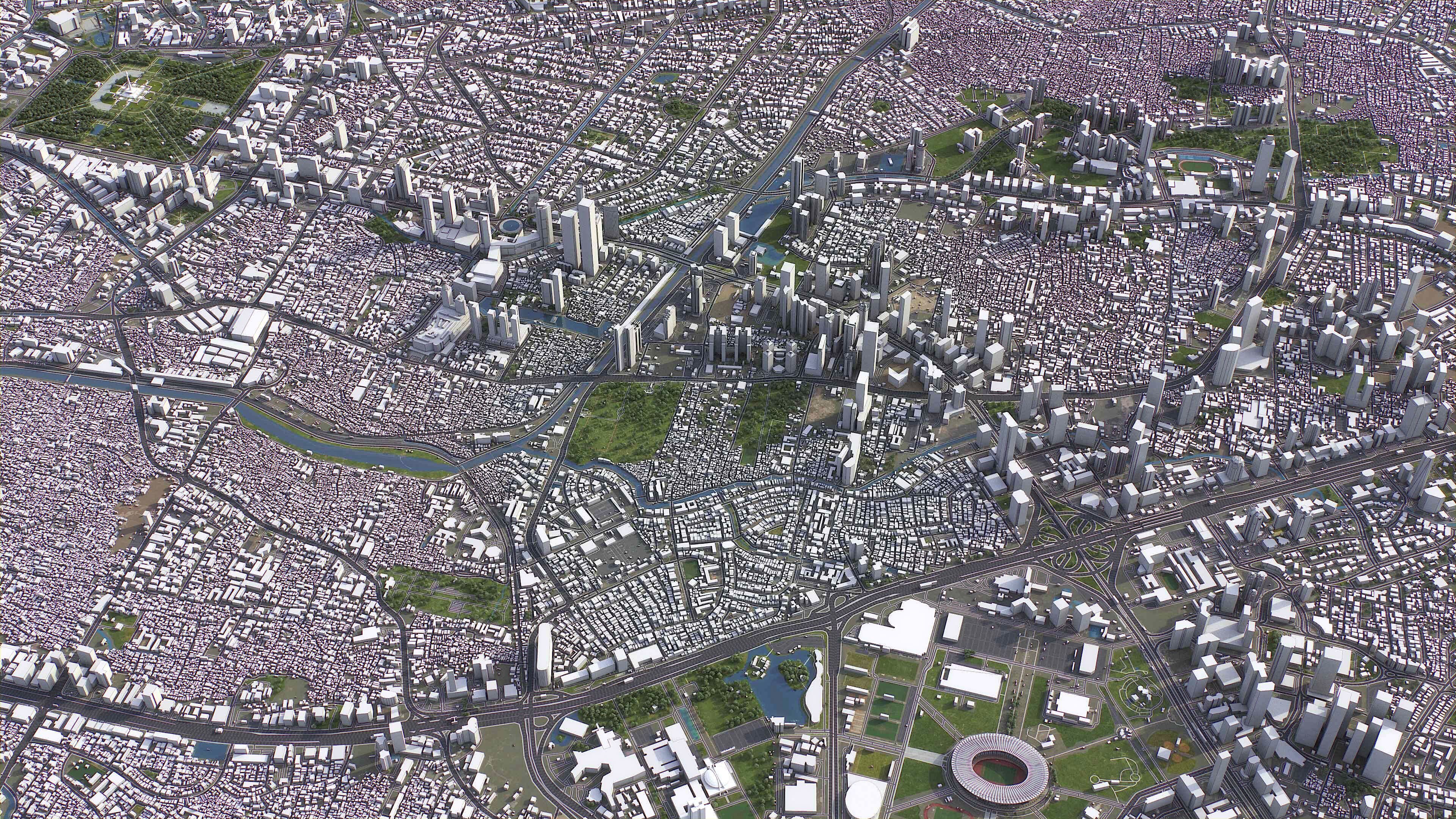 Jakarta Pusat - 3D City Model Low-poly 3D model_5