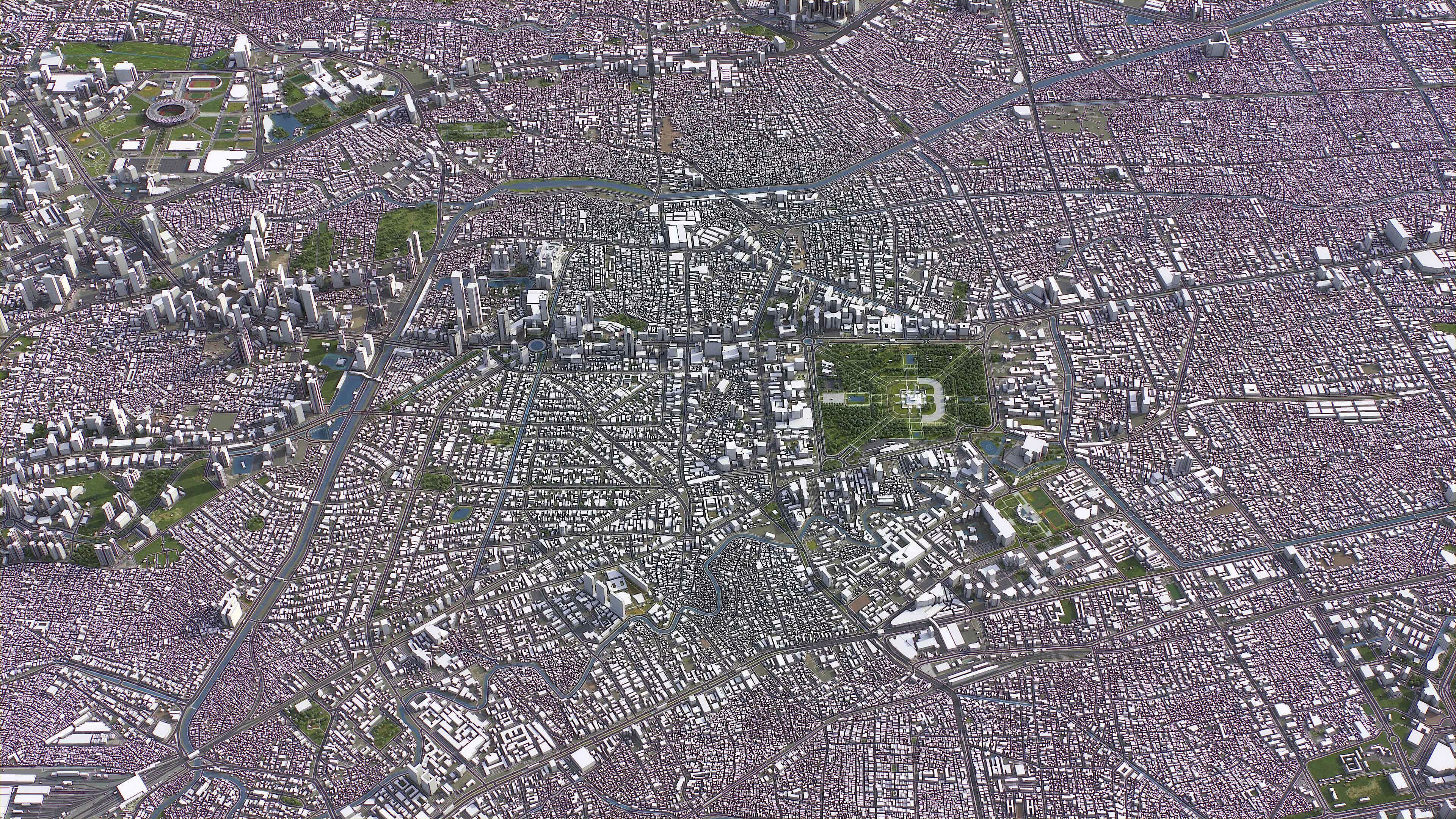 Jakarta Pusat - 3D City Model Low-poly 3D model_4