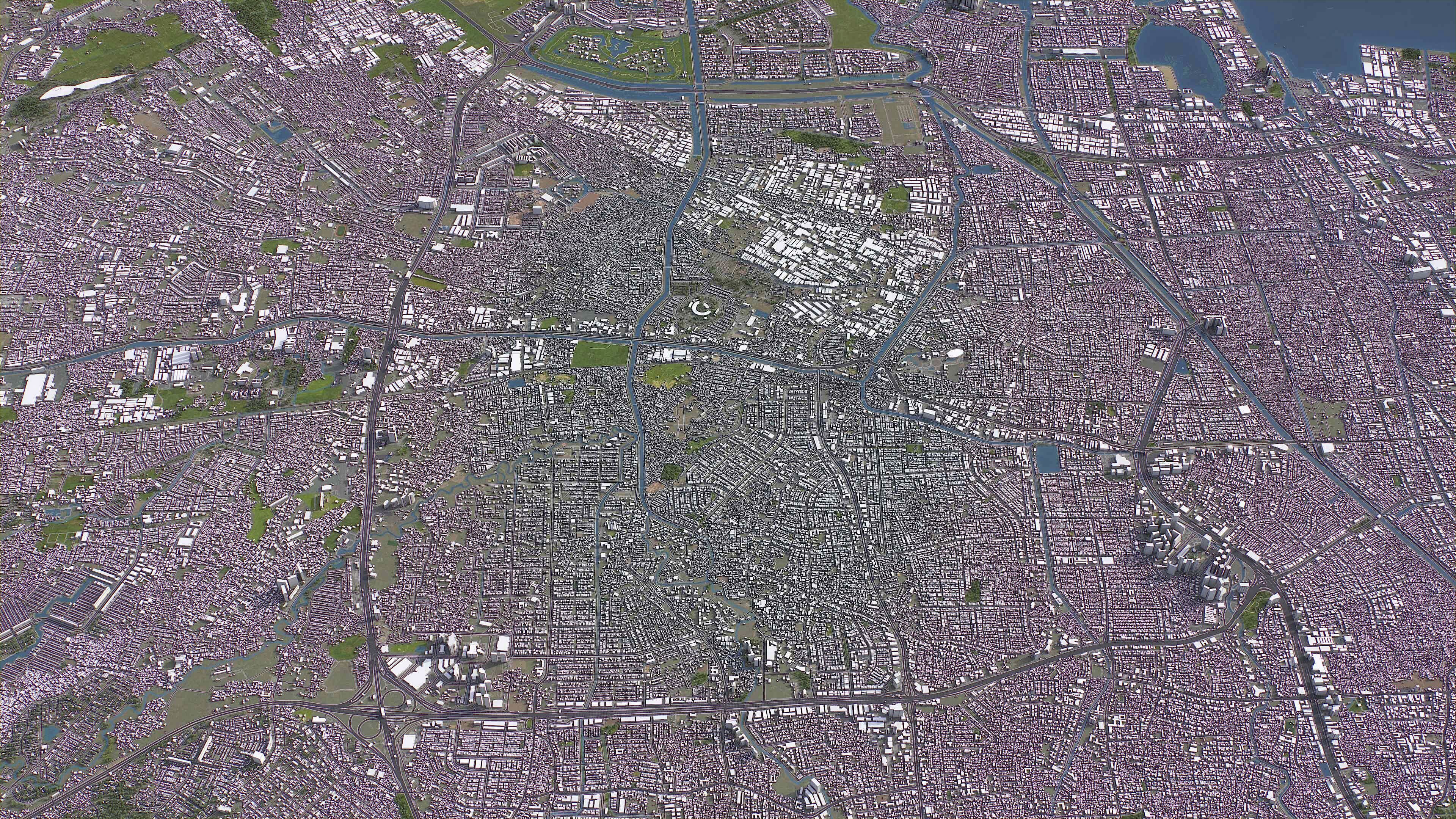 Jakarta Barat - 3D City Model Low-poly 3D model_1