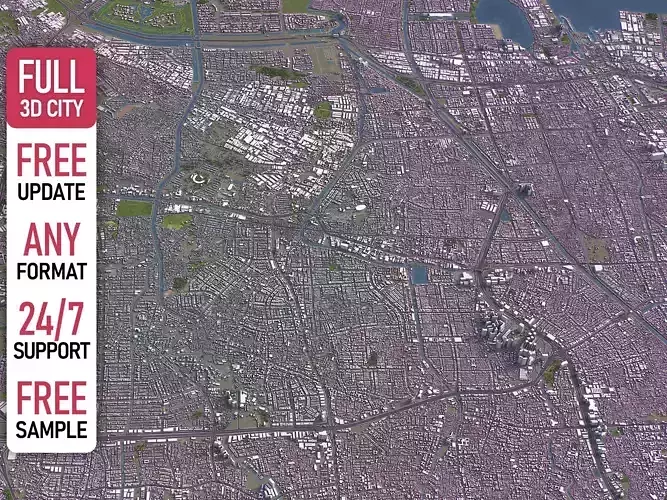 Jakarta Barat - 3D City Model Low-poly 3D model