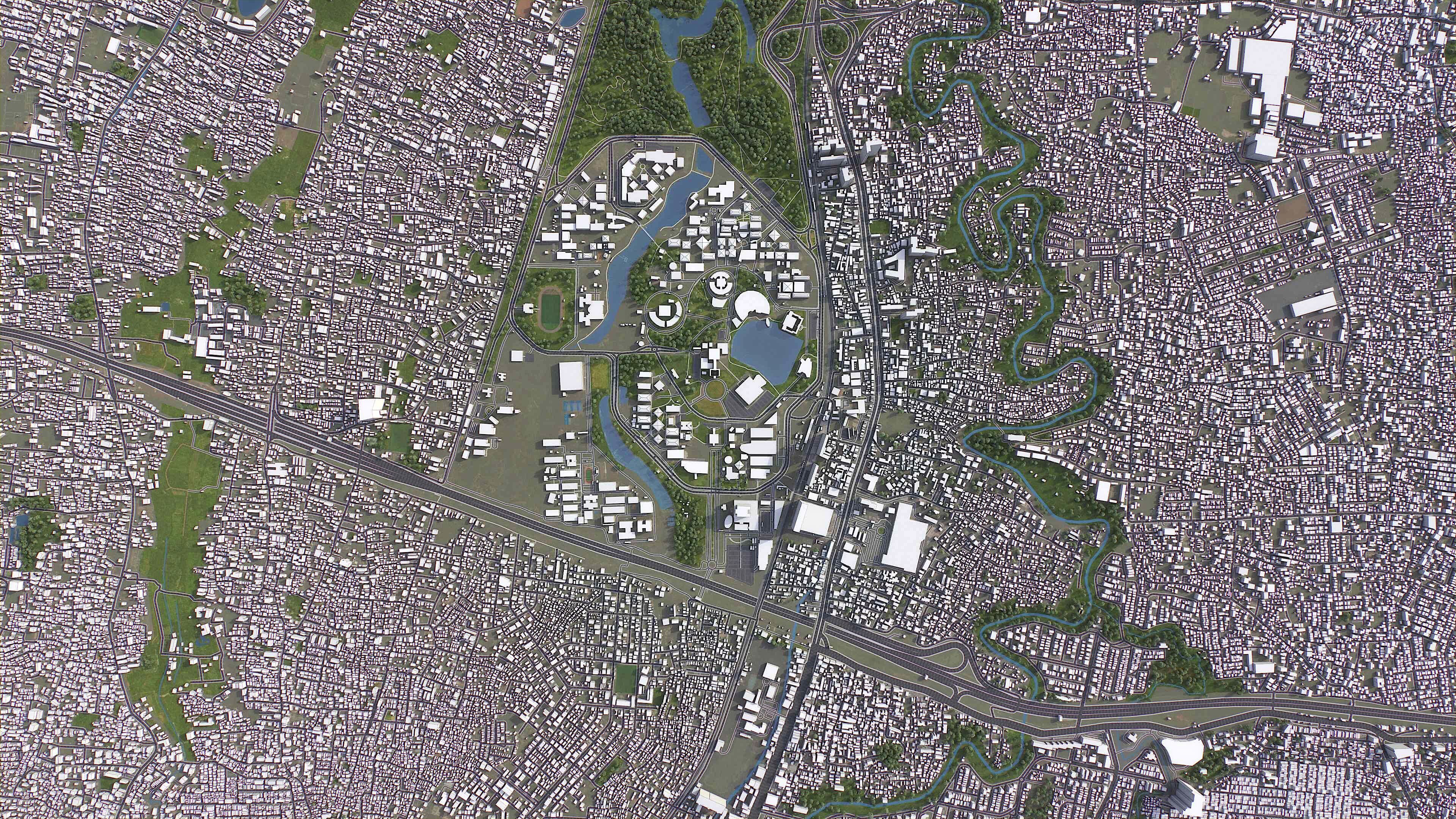 Depok - 3D City Model Low-poly 3D model_6