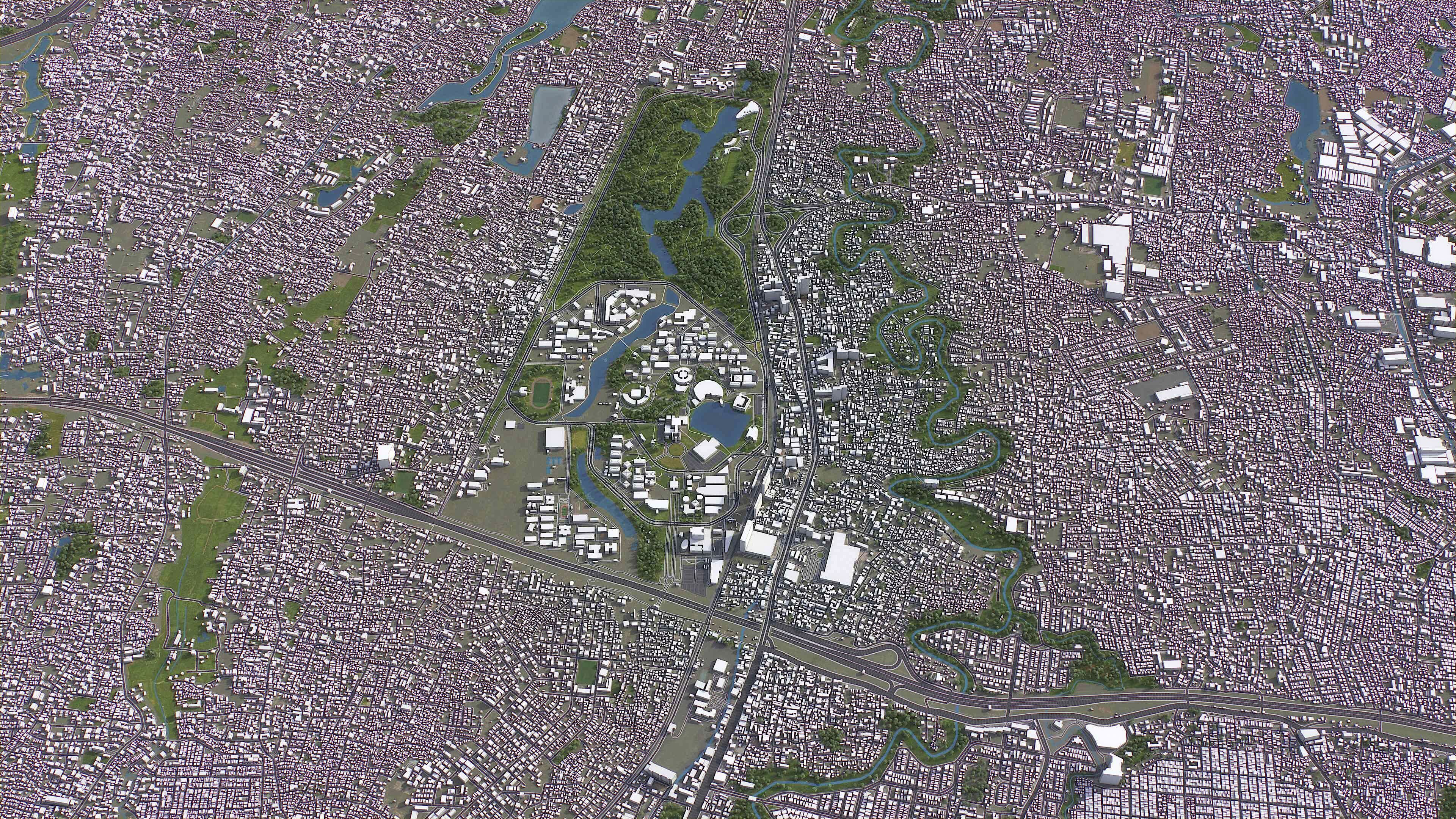 Depok - 3D City Model Low-poly 3D model_1