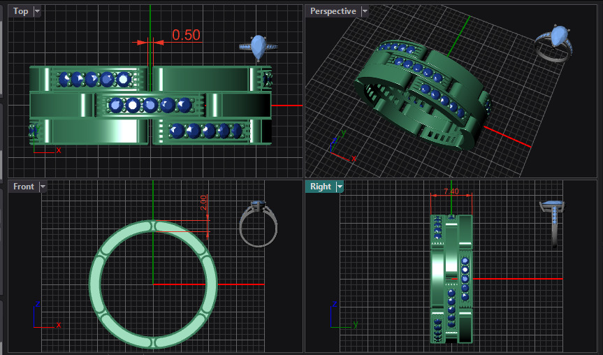Rings Maillon Panthere All Sizes Collection Version3 3D print model_5