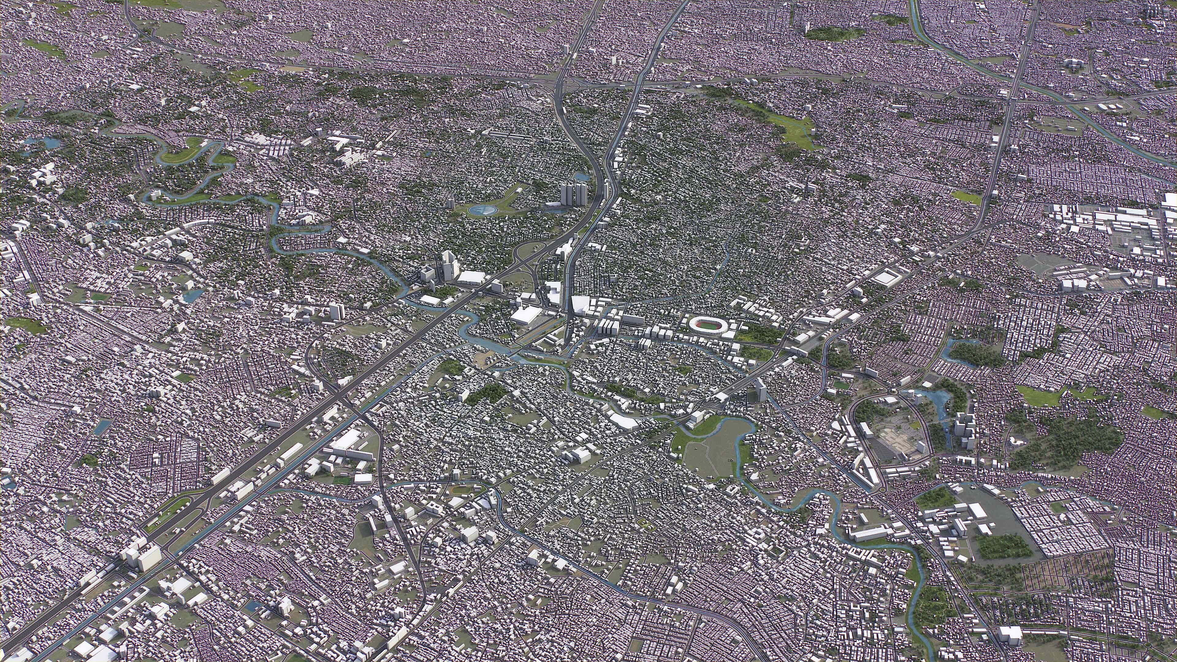 Bekasi - 3D City Model Low-poly 3D model_3