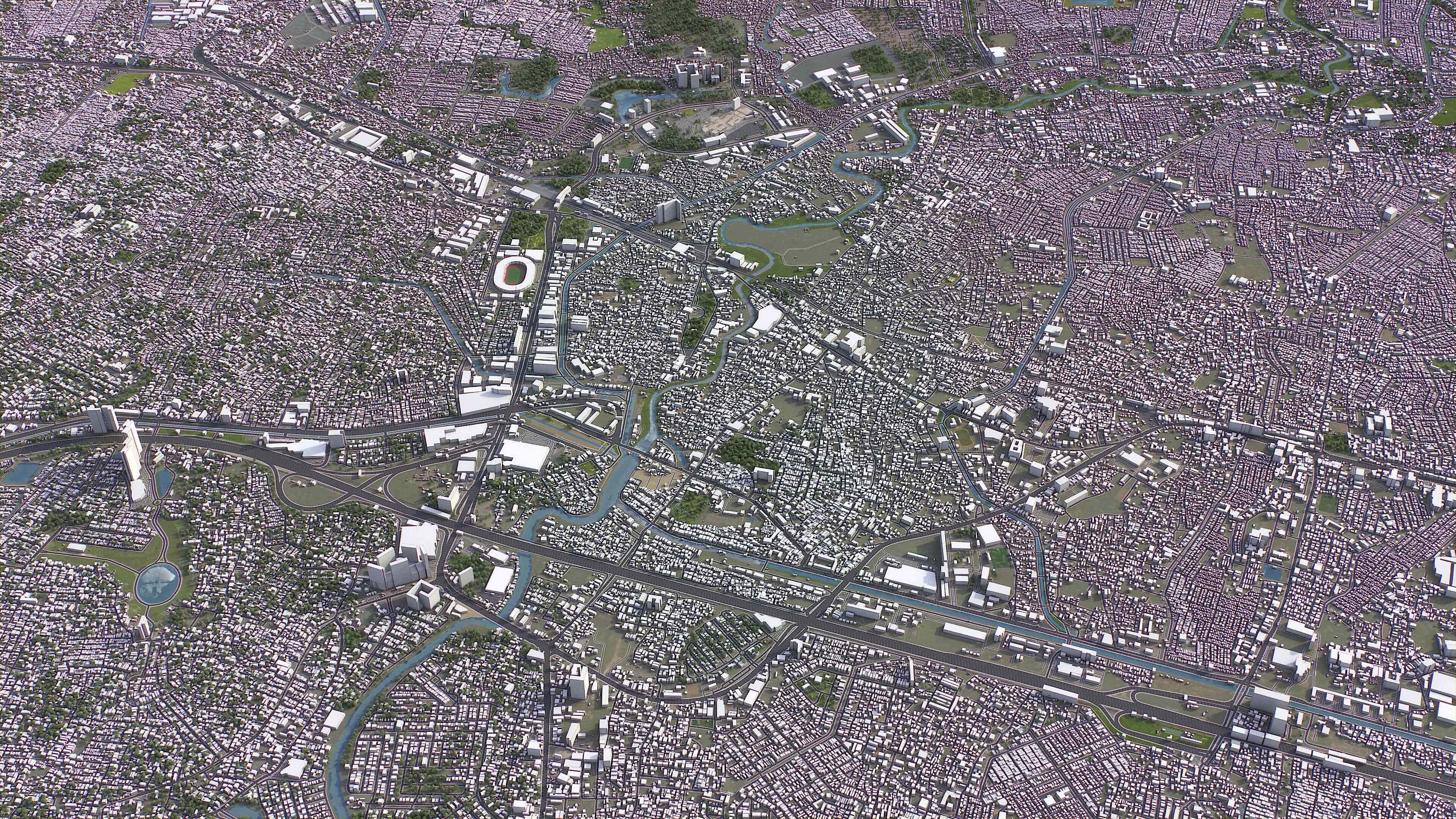 Bekasi - 3D City Model Low-poly 3D model_2