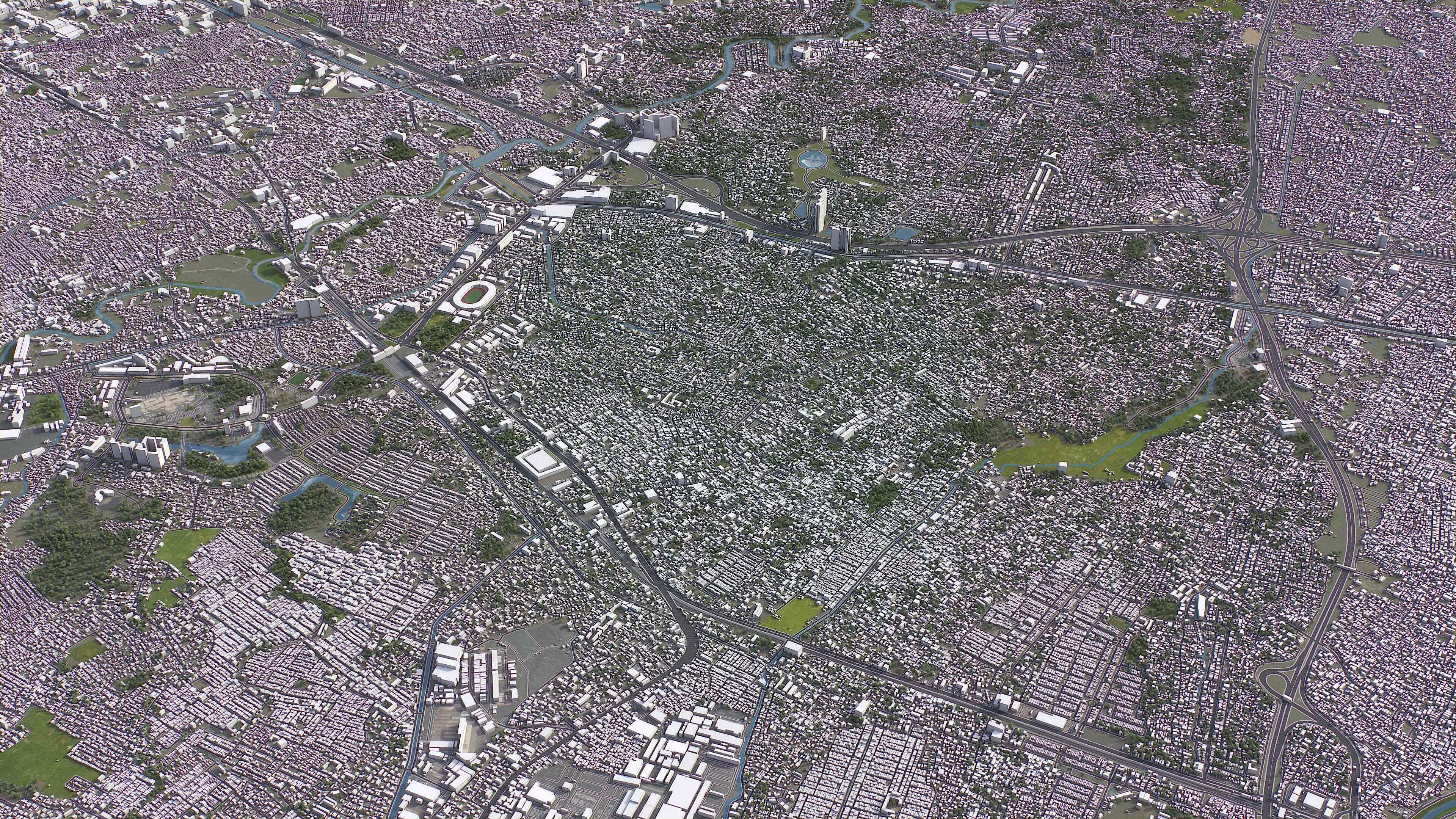 Bekasi - 3D City Model Low-poly 3D model_4