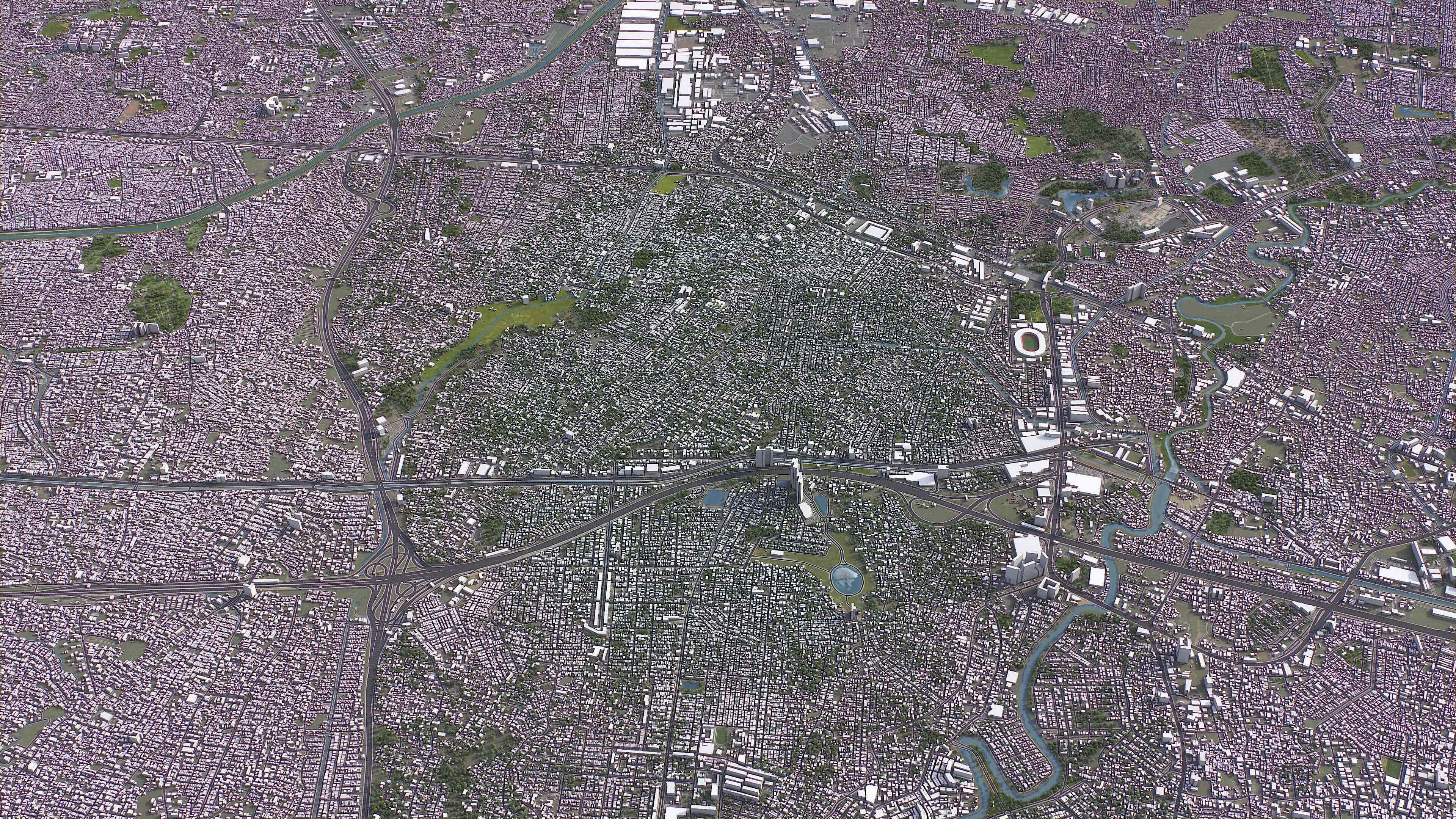 Bekasi - 3D City Model Low-poly 3D model_1