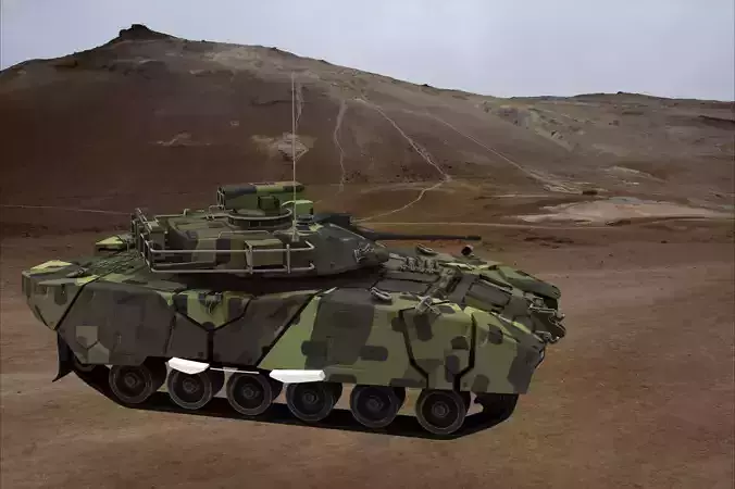  Modern camouflaged battle tank 3d 3D model