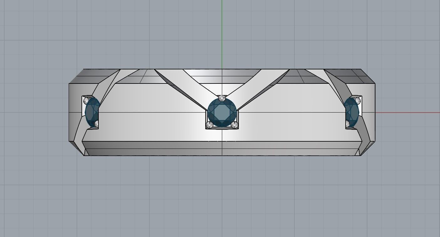 gold silver ring 3D print model_1