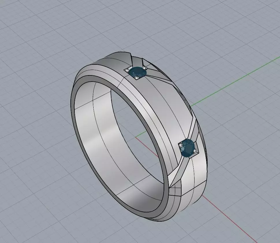 gold silver ring 3D print model_0