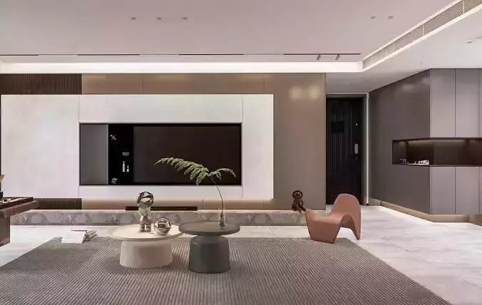 Aerial view of modern minimalist home decoration