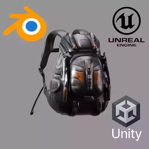 Stylized Backpack BP35 Low-poly 3D model