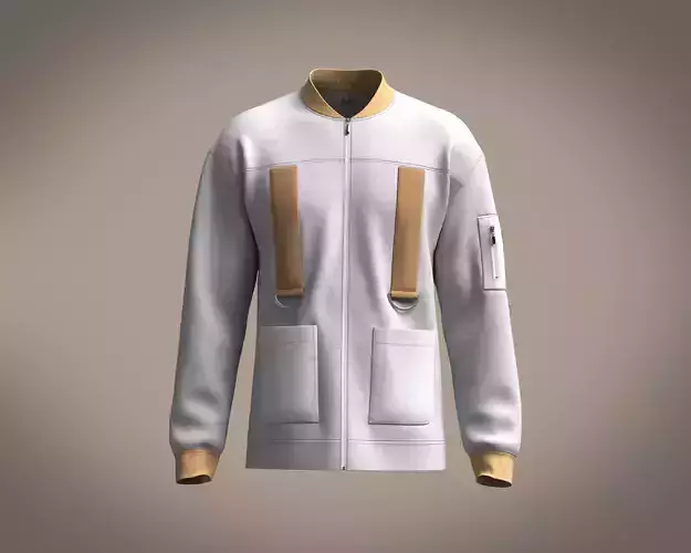 Mens jacket with zip pocket at sleeve and detailing