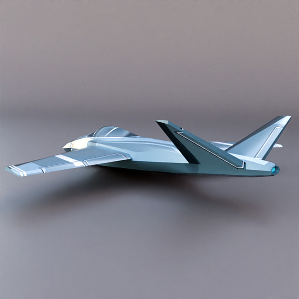 Lowpoly textured jet Low-poly 3D model_6
