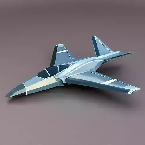 Lowpoly textured jet