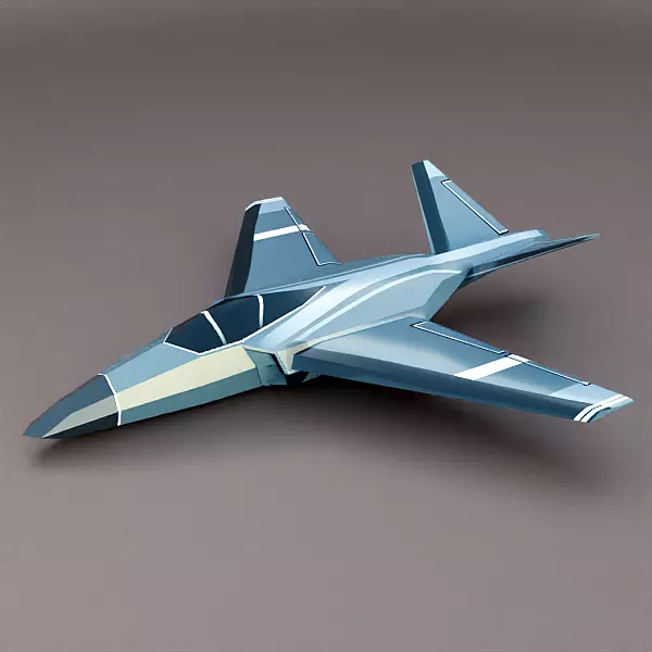 Lowpoly textured jet Low-poly 3D model_0