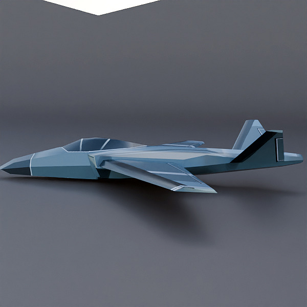 Lowpoly textured jet Low-poly 3D model_3