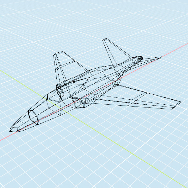 Lowpoly textured jet Low-poly 3D model_7