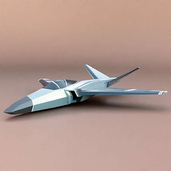 Lowpoly textured jet Low-poly 3D model_5