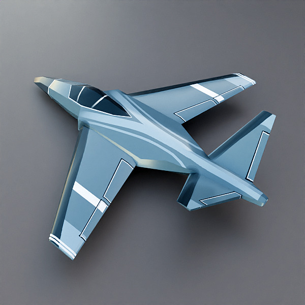 Lowpoly textured jet Low-poly 3D model_1