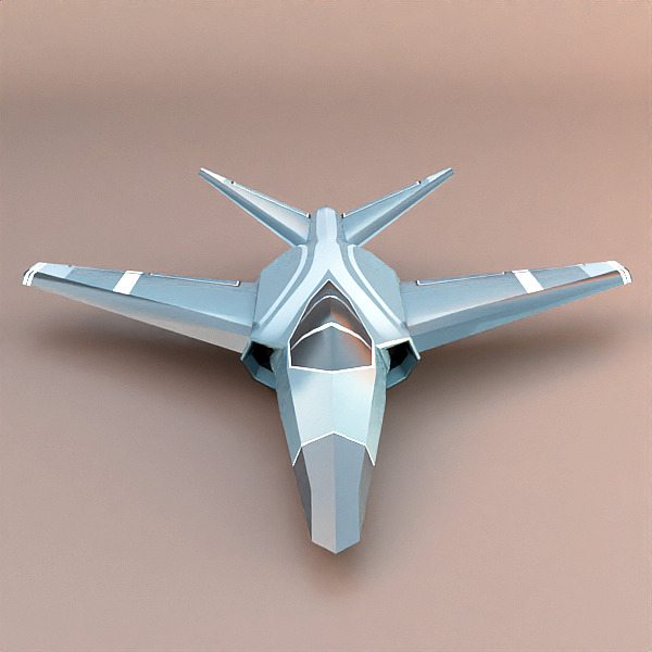 Lowpoly textured jet Low-poly 3D model_2