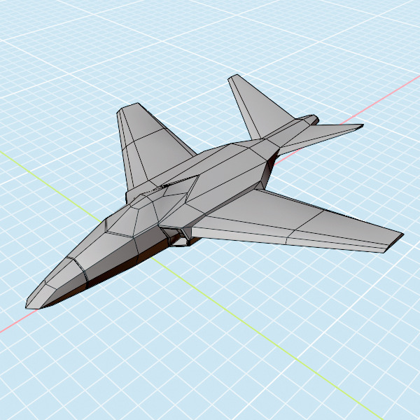 Lowpoly textured jet Low-poly 3D model_8