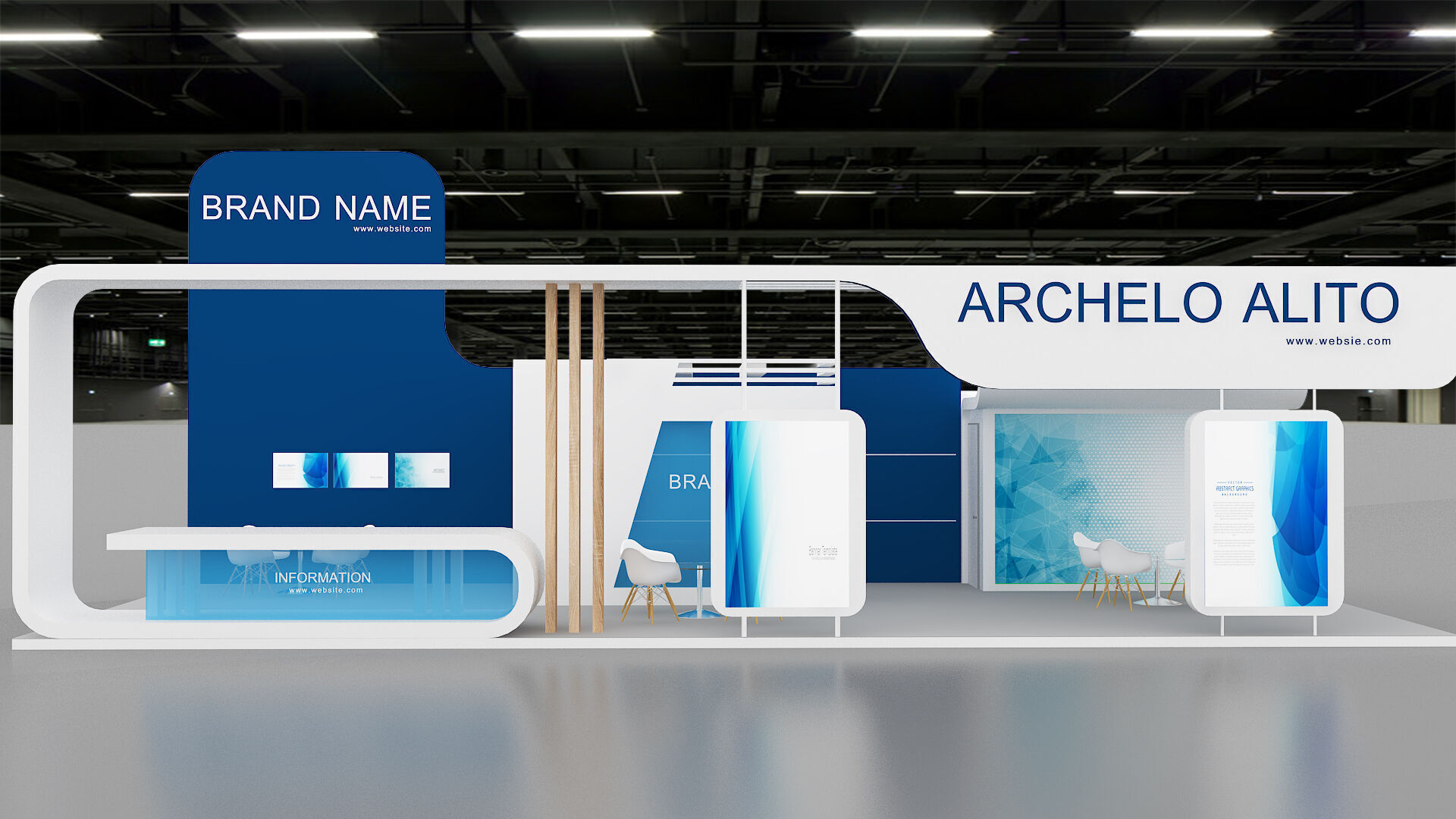 exhibition booth stand 3d model 3D model_1