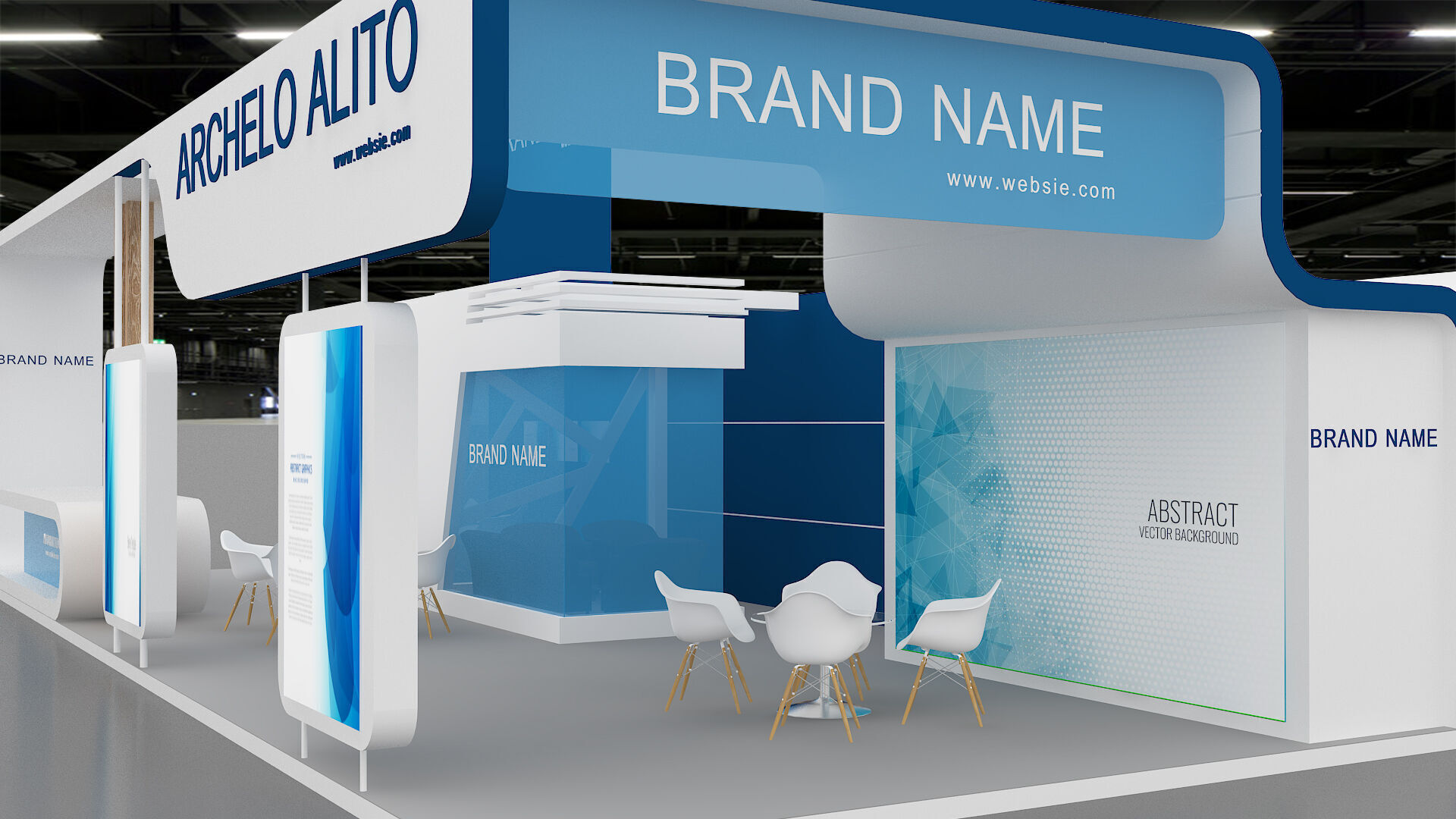 exhibition booth stand 3d model 3D model_3